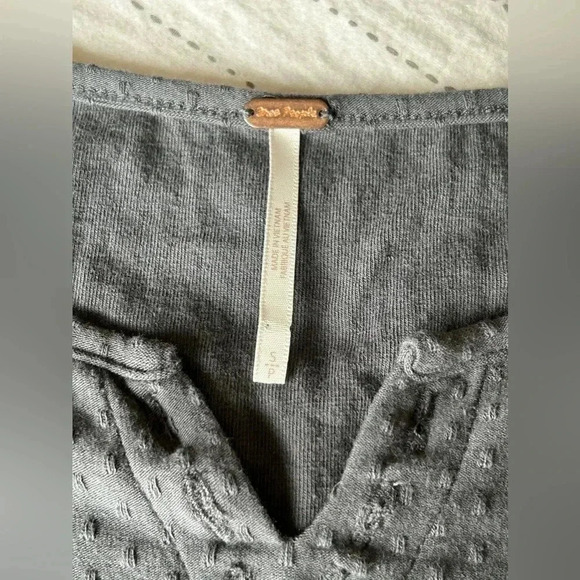 Free People Gray Embroidered Top - Picture 6 of 15